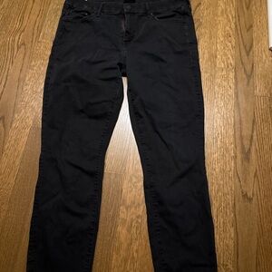 MOTHER Women's Black looker ankle fray black Jeans